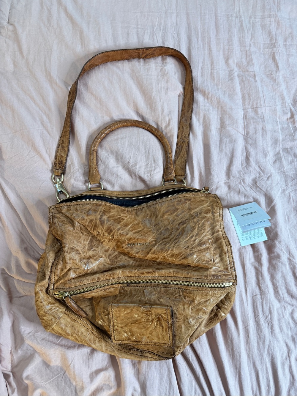 Givenchy Pandora Large Distressed Sheep Leather Shoulder Bag